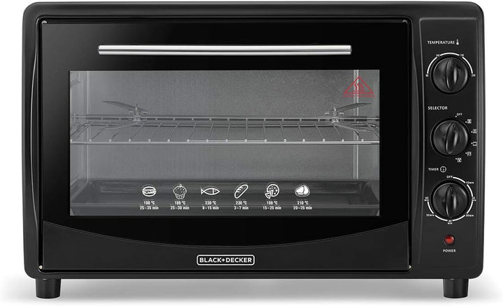 Black & Decker 45L Double Glass Multifunction Toaster Oven with Rotisserie for Toasting/Baking/Broiling Black TRO45RDG-B5 2 Years Warranty
