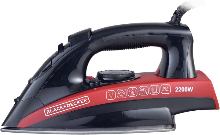 Black & Decker 2200W Steam Iron, Non-Stick Soleplate Multicolor