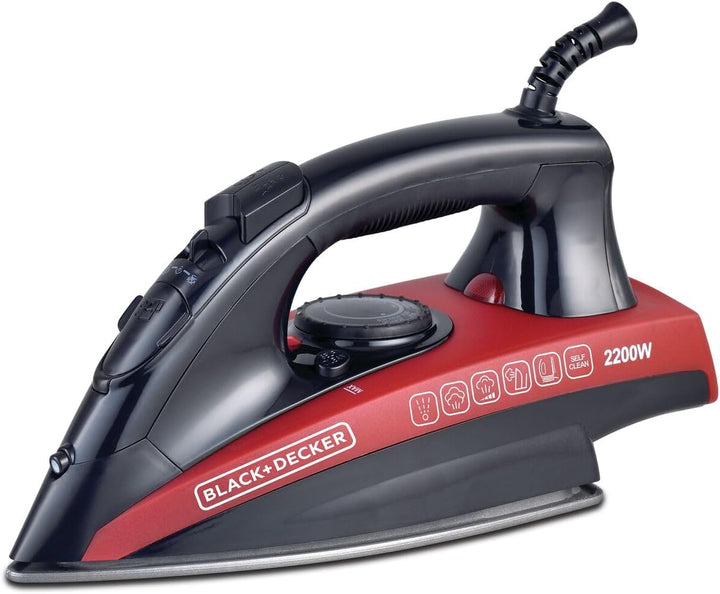 Black & Decker 2200W Steam Iron, Non-Stick Soleplate Multicolor