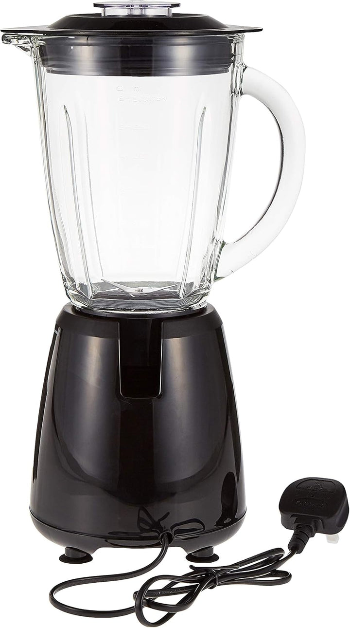 Black & Decker 400W Blender With Glass Jar And 2 Grinding Mill, Black, Bx440G-B5, Year Warranty