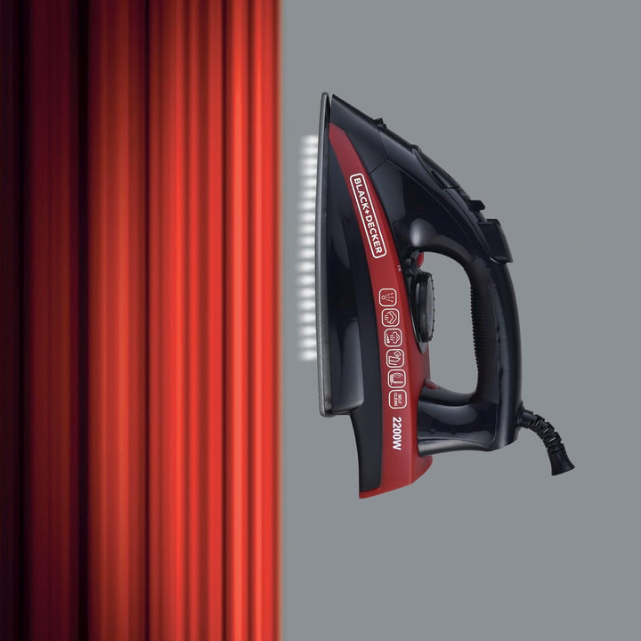 Black & Decker 2200W Steam Iron, Non-Stick Soleplate Multicolor