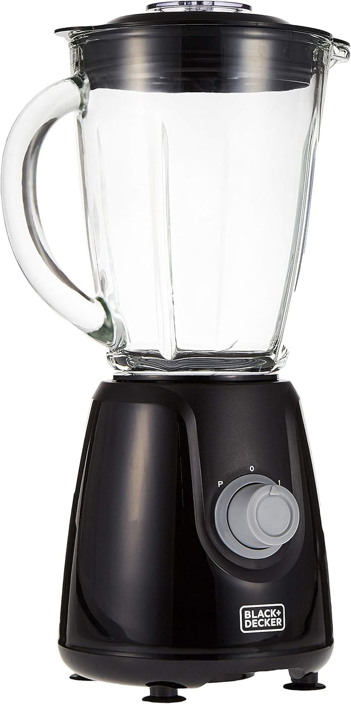 Black & Decker 400W Blender With Glass Jar And 2 Grinding Mill, Black, Bx440G-B5, Year Warranty